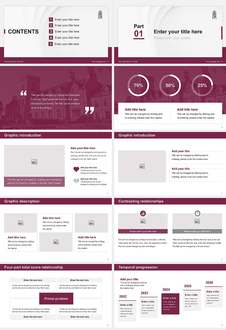 Royal Agricultural University Thesis Proposal/Graduation Defense PPT Template16:9 ratio PPT effect preview image2