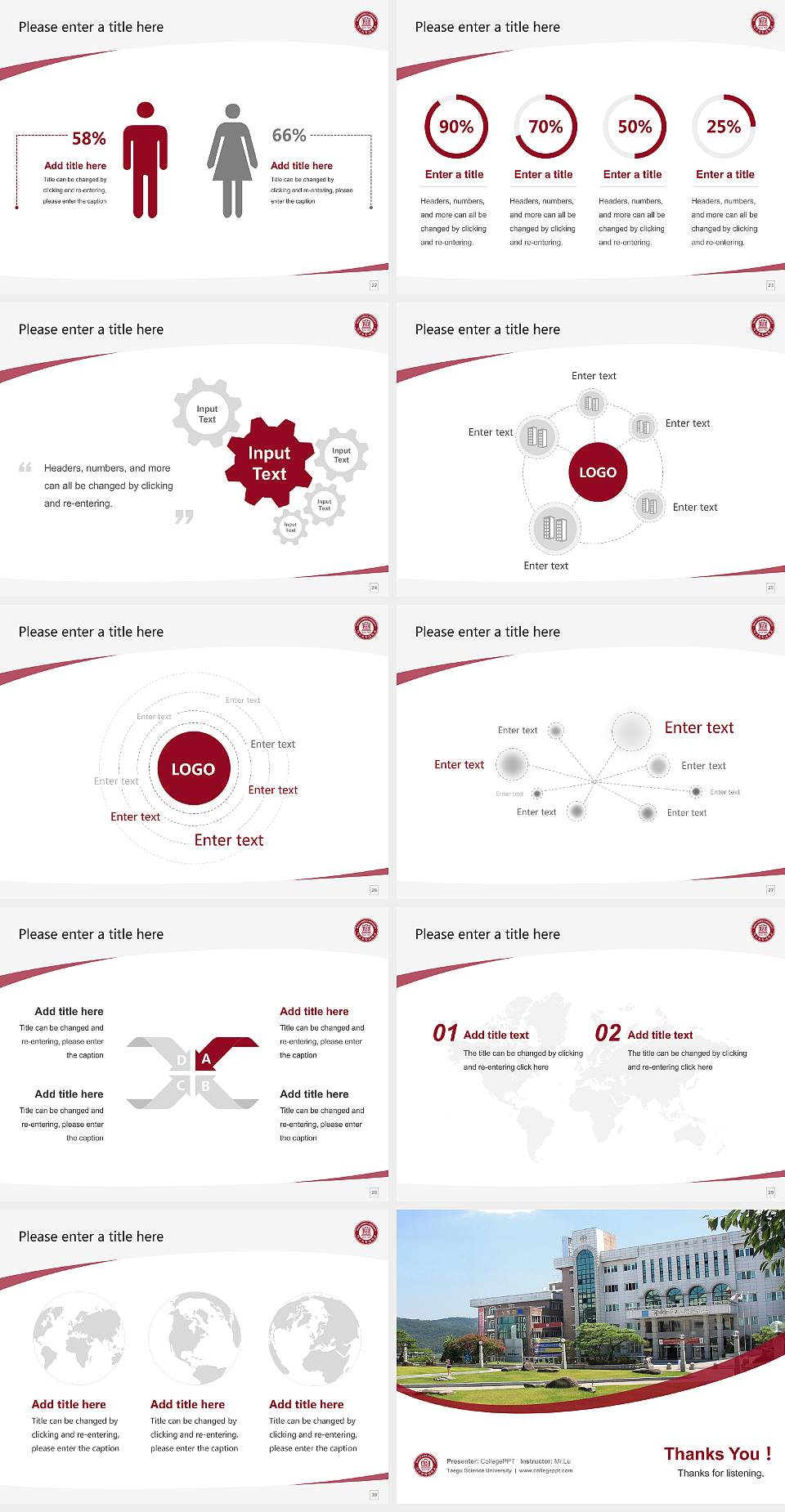 Taegu Science University Course/Courseware Creation PPT Template4:3 ratio PPT effect preview image4