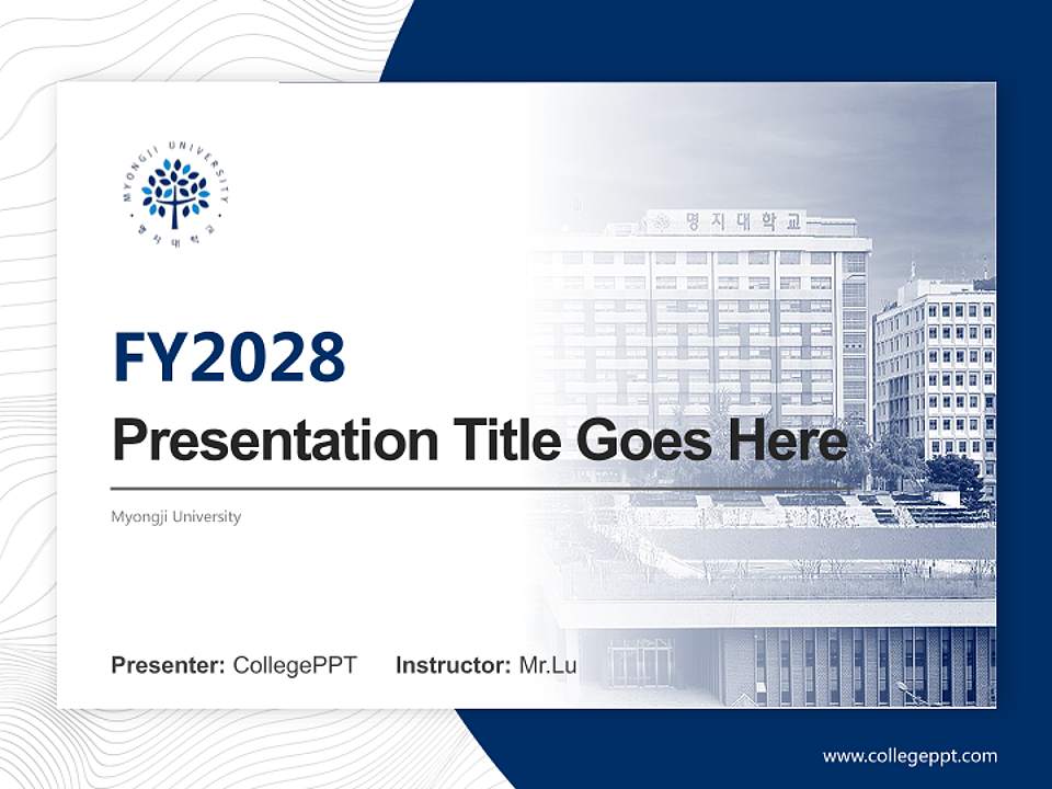 Myongji University Academic Presentation/Research Findings Report PPT Template4:3 ratio PPT effect preview image5