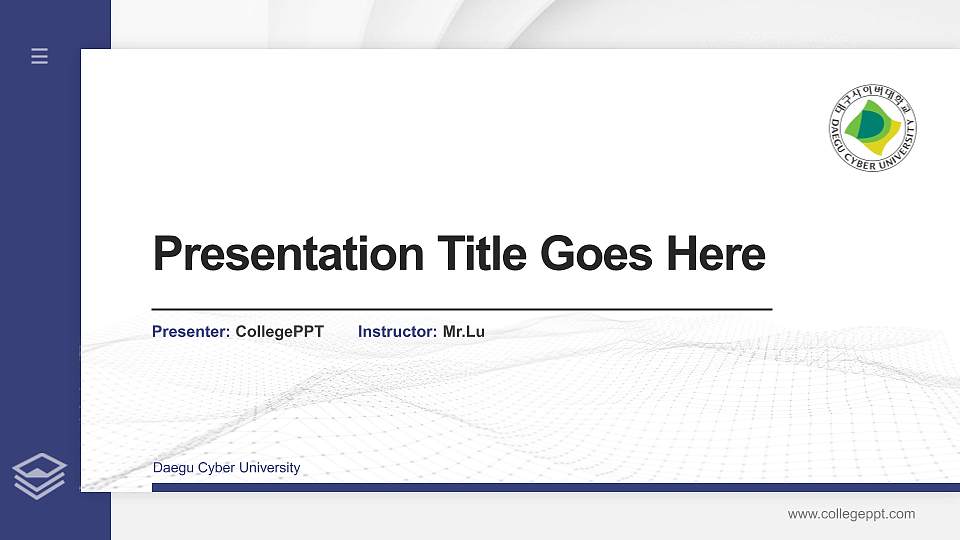 Daegu Cyber University Thesis Proposal/Graduation Defense PPT Template16:9 ratio PPT effect preview image