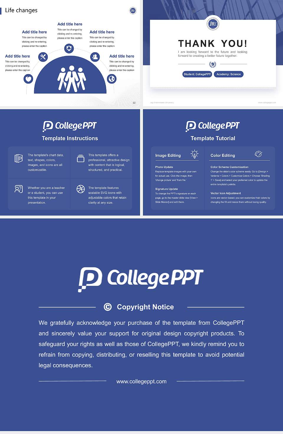Jeju International University National Scholarship Defense PPT Template4:3 ratio PPT effect preview image4