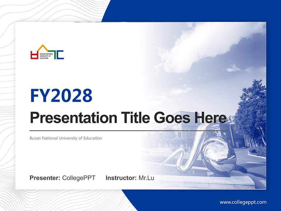 Busan National University of Education Academic Presentation/Research Findings Report PPT Template4:3 ratio PPT effect preview image5