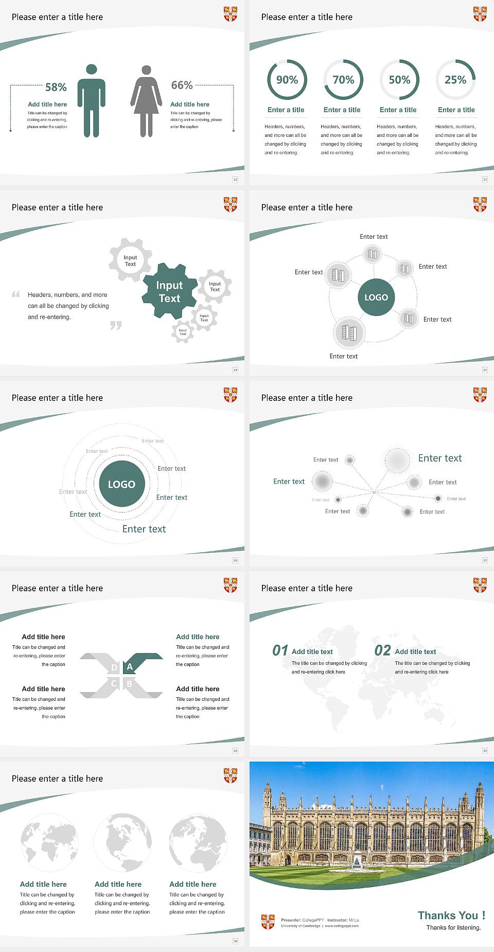 University of Cambridge Course/Courseware Creation PPT Template4:3 ratio PPT effect preview image4