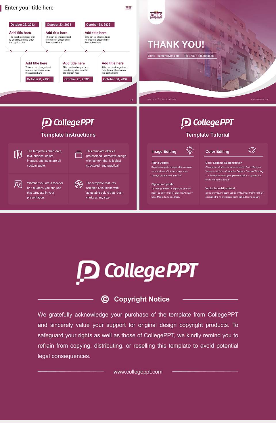 Asia United Theological University Lecture Sharing and Networking Event PPT Template4:3 ratio PPT effect preview image4