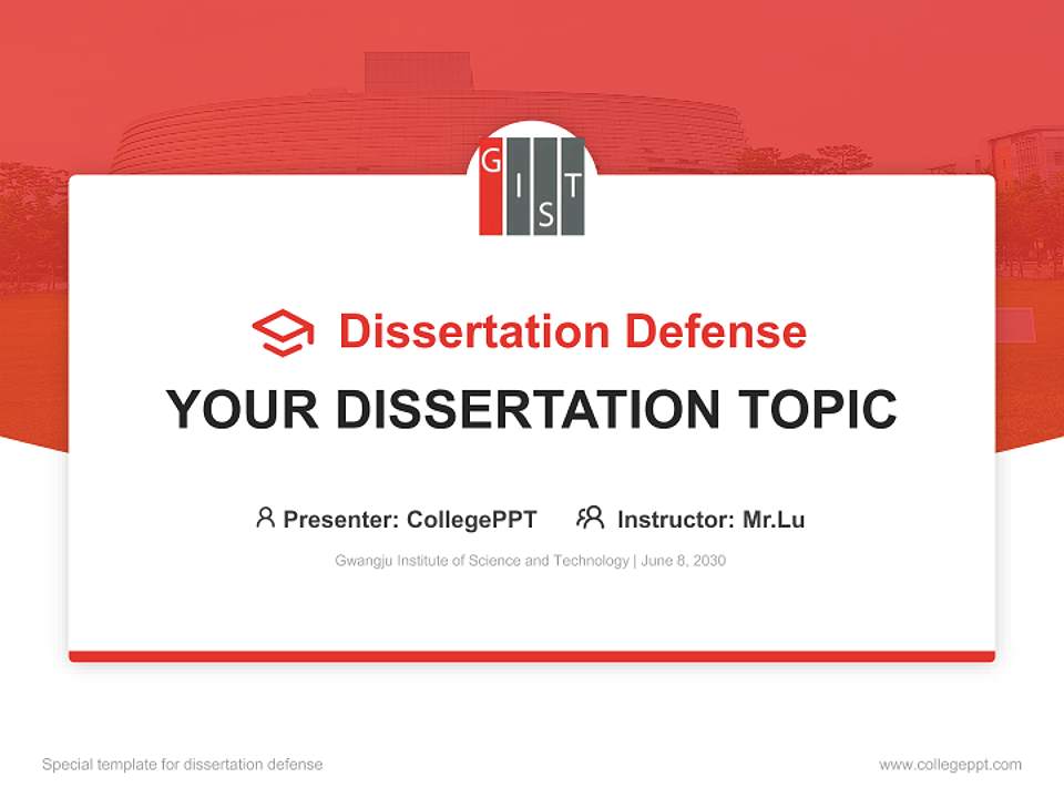 Gwangju Institute of Science and Technology Graduation Thesis Defense PPT Template4:3 ratio PPT effect preview image7