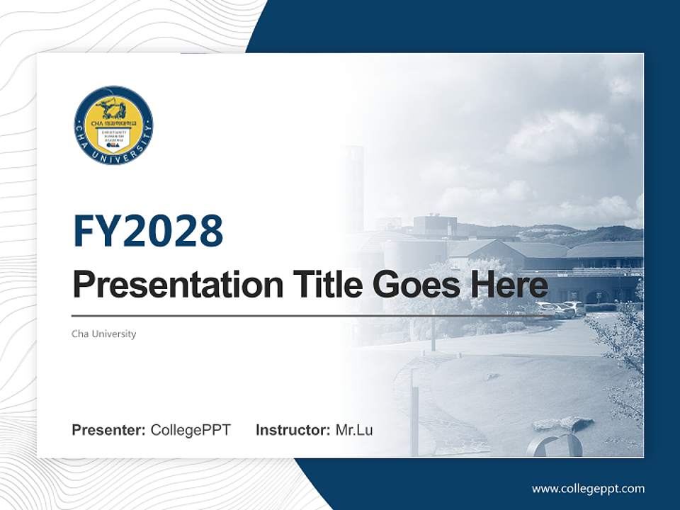 Cha University Academic Presentation/Research Findings Report PPT Template4:3 ratio PPT effect preview image5