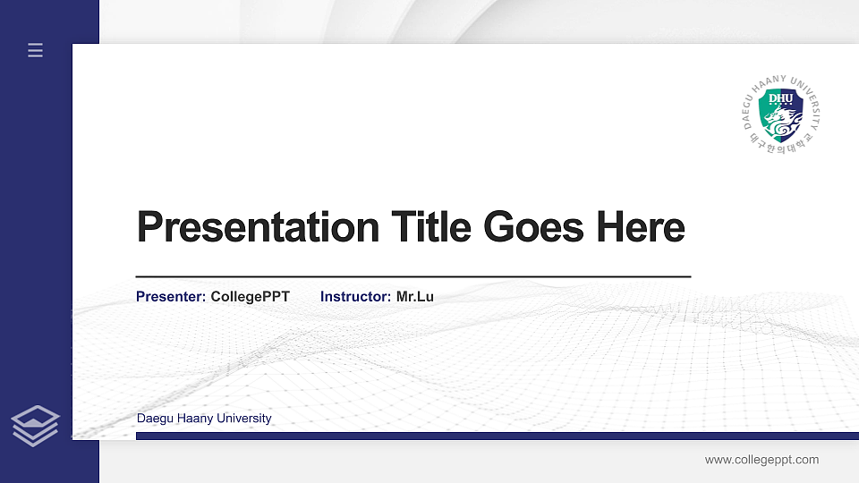 Daegu Haany University Thesis Proposal/Graduation Defense PPT Template_Slide preview image1