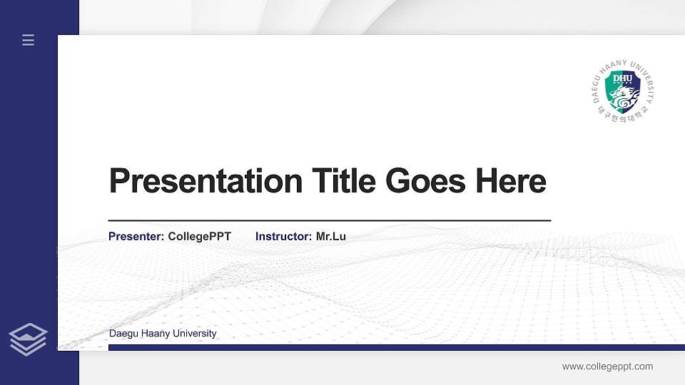 Daegu Haany University Thesis Proposal/Graduation Defense PPT Template16:9 ratio PPT effect preview image
