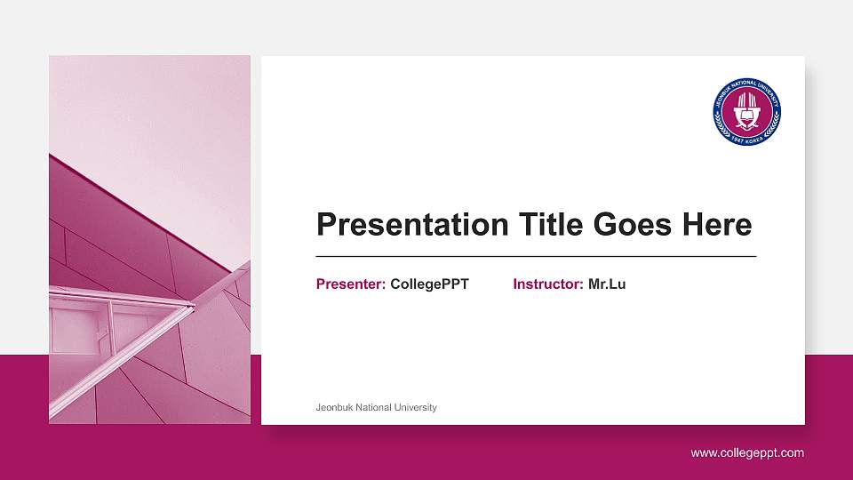 Jeonbuk National University General Purpose PPT Template16:9 ratio PPT effect preview image