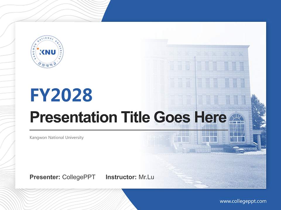 Kangwon National University Academic Presentation/Research Findings Report PPT Template4:3 ratio PPT effect preview image5