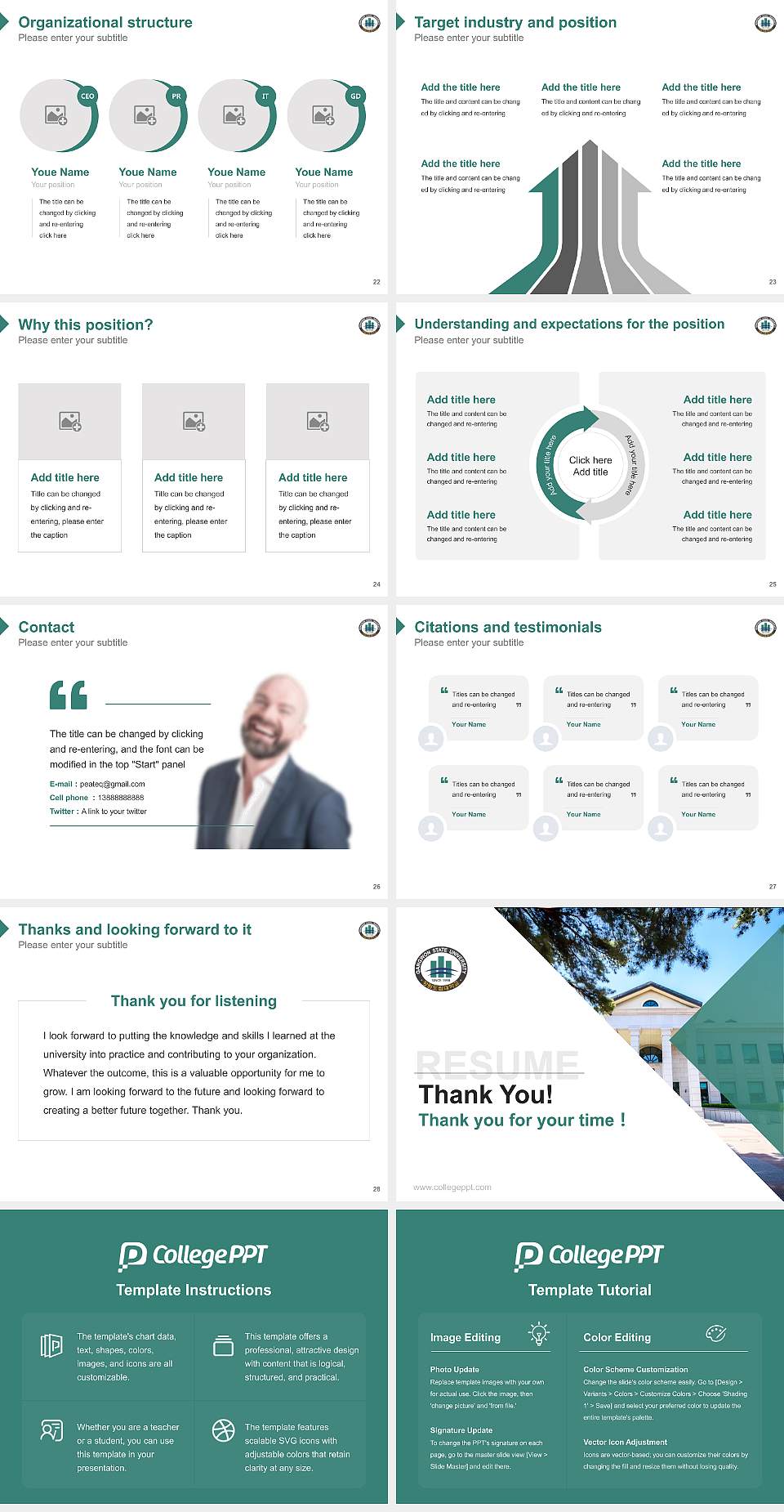 Gangwon State University Resume PPT Template4:3 ratio PPT effect preview image4