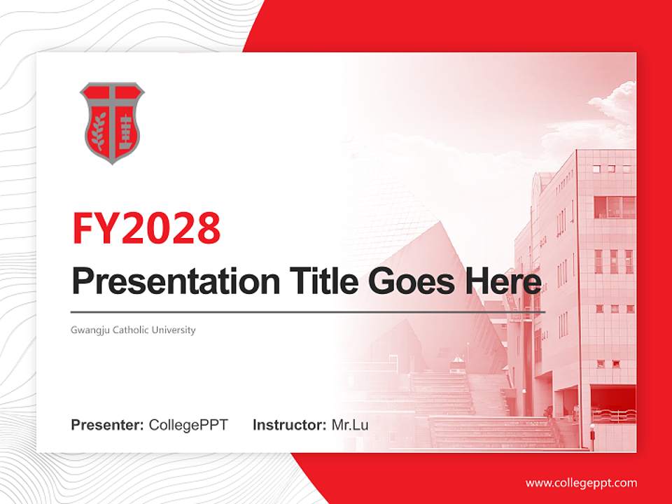 Gwangju Catholic University Academic Presentation/Research Findings Report PPT Template4:3 ratio PPT effect preview image5