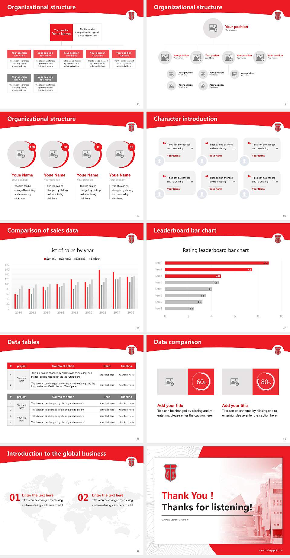 Gwangju Catholic University Academic Presentation/Research Findings Report PPT Template4:3 ratio PPT effect preview image4