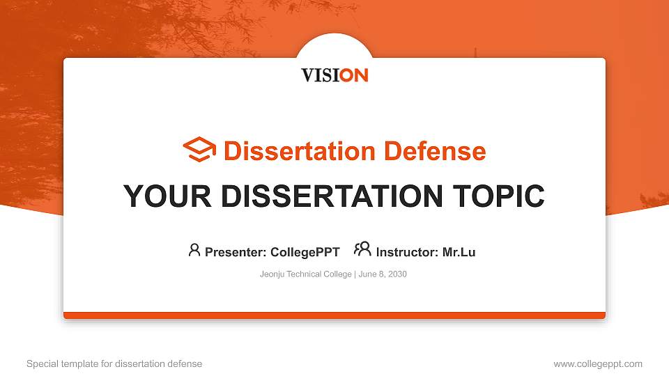 Jeonju Technical College Graduation Thesis Defense PPT Template16:9 ratio PPT effect preview image1