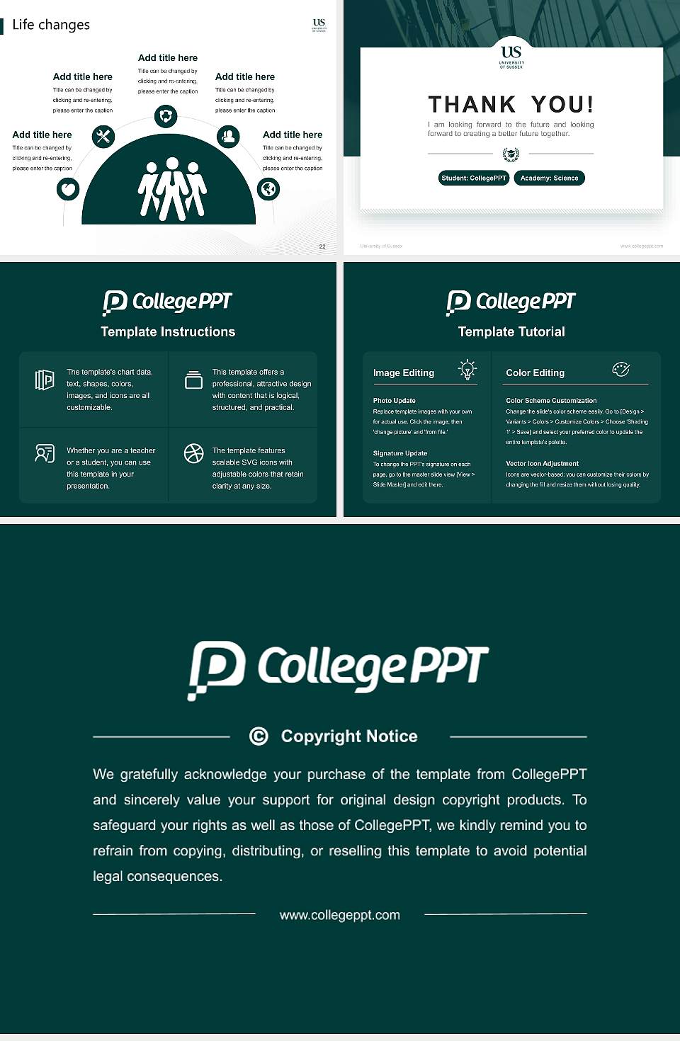 University of Sussex National Scholarship Defense PPT Template4:3 ratio PPT effect preview image4