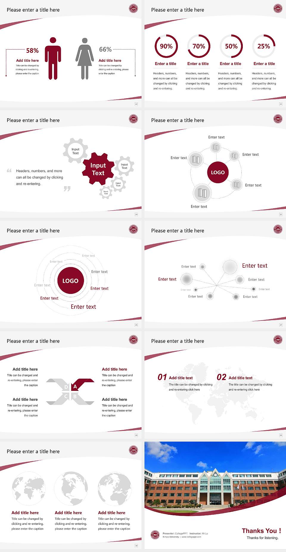 Kimpo University Course/Courseware Creation PPT Template4:3 ratio PPT effect preview image4