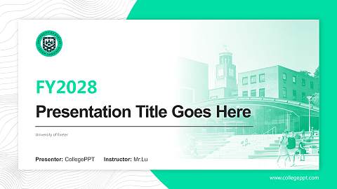 University of Exeter Academic Presentation/Research Findings Report PPT Template
