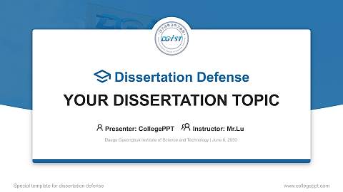 Daegu Gyeongbuk Institute of Science and Technology Graduation Thesis Defense PPT Template
