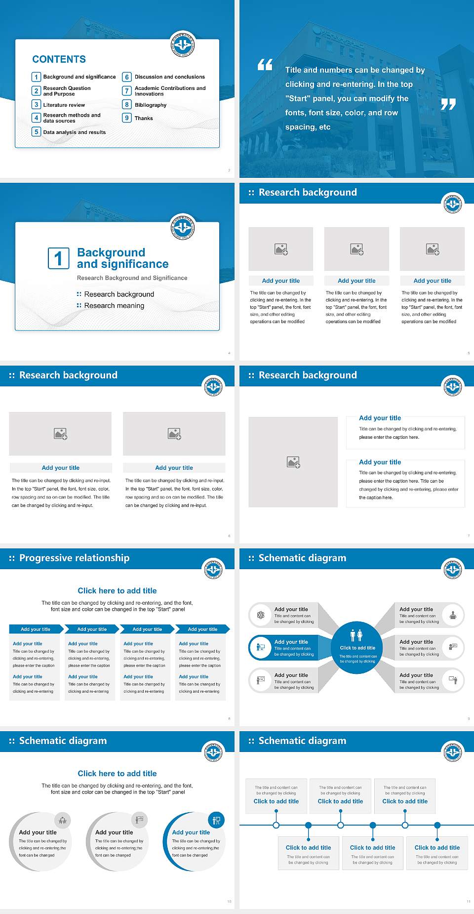 Korea National Open University Graduation Thesis Defense PPT Template4:3 ratio PPT effect preview image2