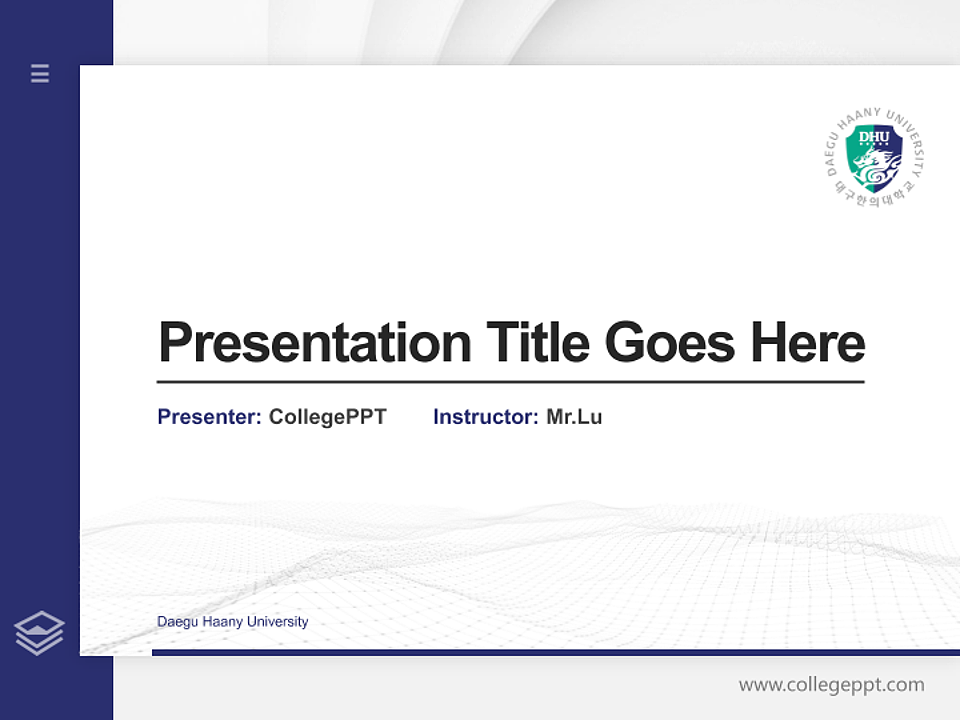 Daegu Haany University Thesis Proposal/Graduation Defense PPT Template_Slide preview image1