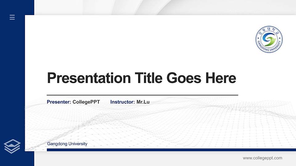 Gangdong University Thesis Proposal/Graduation Defense PPT Template16:9 ratio PPT effect preview image
