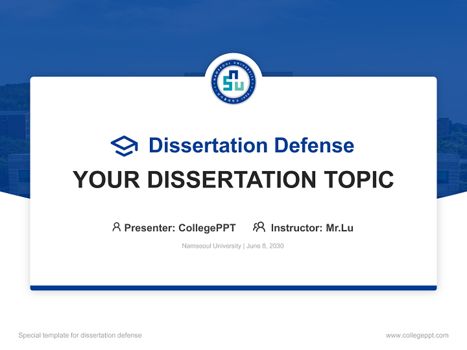 Namseoul University Graduation Thesis Defense PPT Template_Slide preview image1