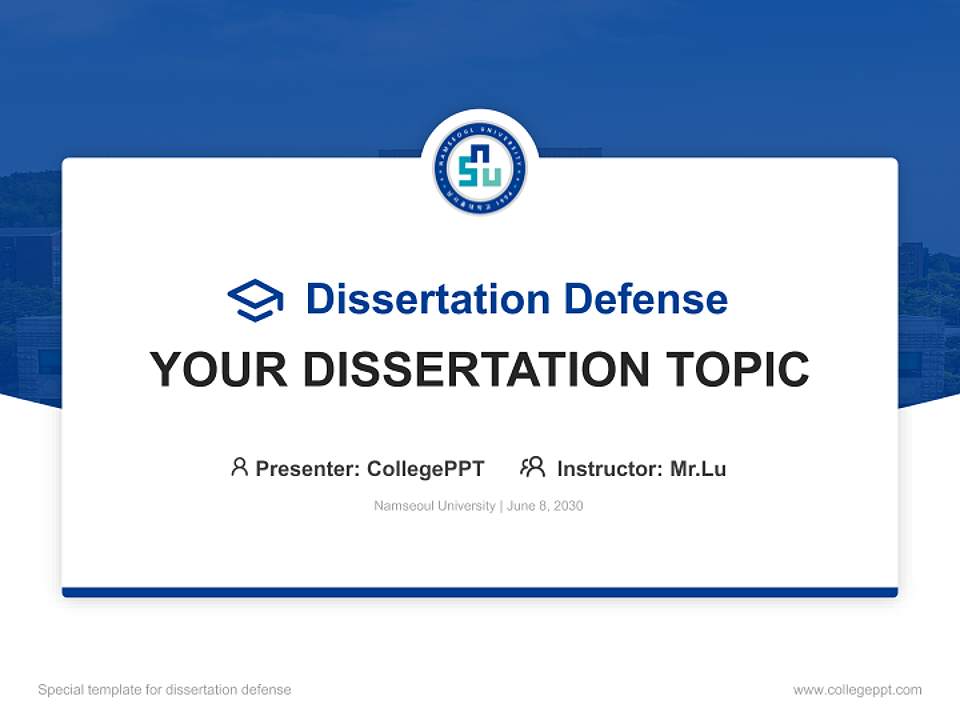 Namseoul University Graduation Thesis Defense PPT Template4:3 ratio PPT effect preview image7