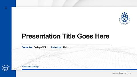 Busan Arts College Thesis Proposal/Graduation Defense PPT Template