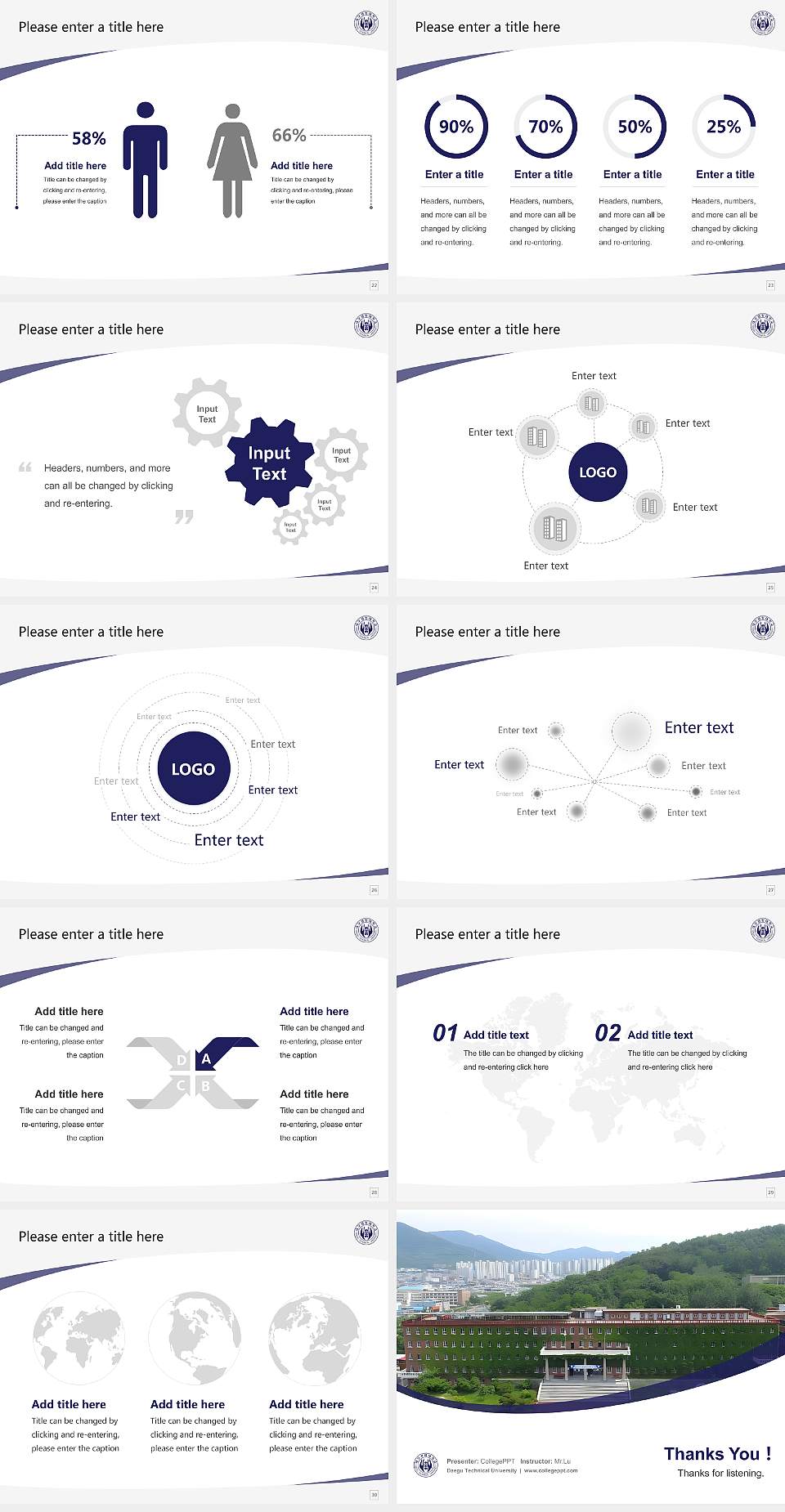 Daegu Technical University Course/Courseware Creation PPT Template4:3 ratio PPT effect preview image4