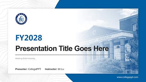 Handong Global University Academic Presentation/Research Findings Report PPT Template