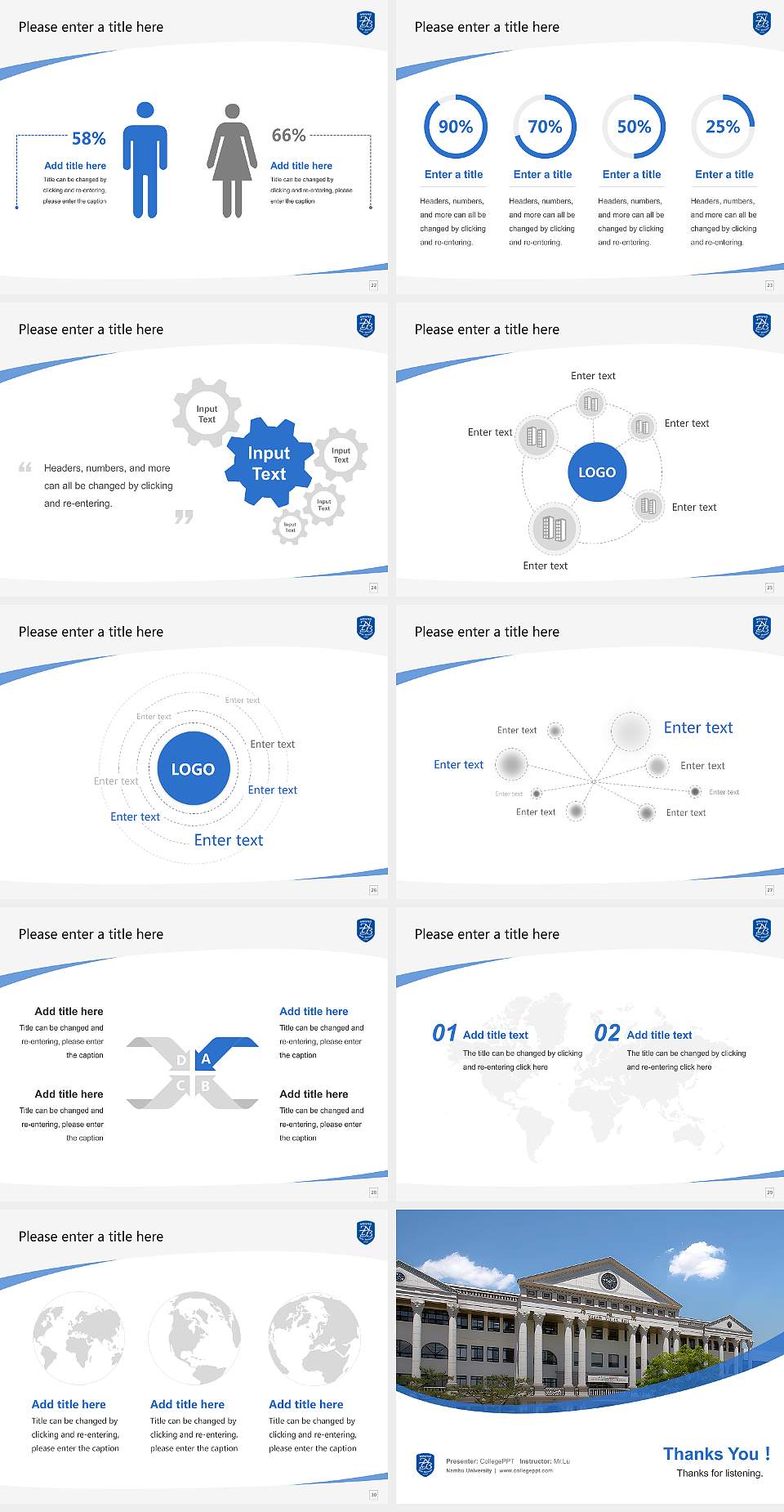 Nambu University Course/Courseware Creation PPT Template4:3 ratio PPT effect preview image4