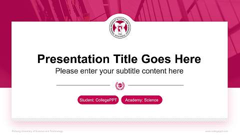 Pohang University of Science and Technology National Scholarship Defense PPT Template
