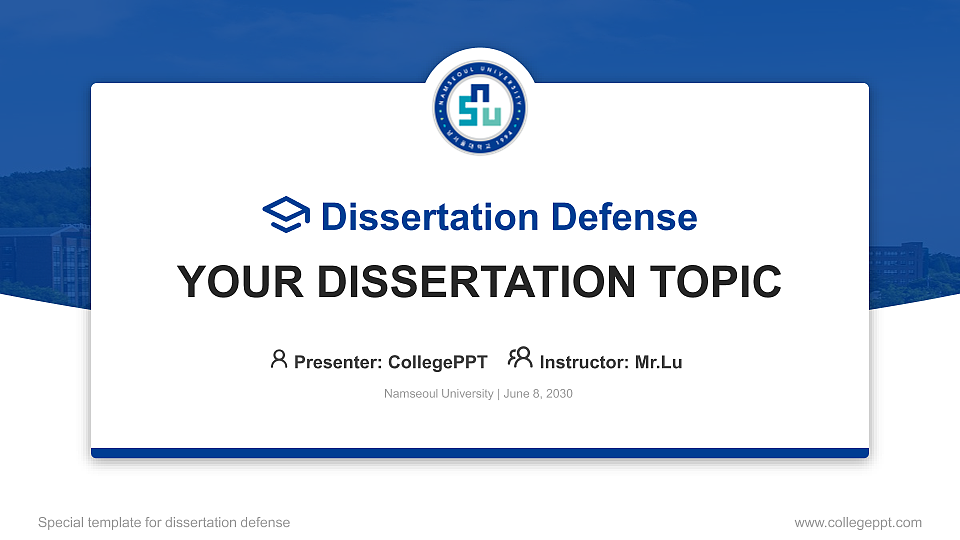 Namseoul University Graduation Thesis Defense PPT Template_Slide preview image1