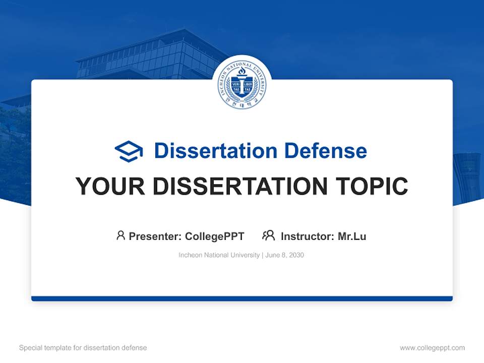 Incheon National University Graduation Thesis Defense PPT Template4:3 ratio PPT effect preview image7