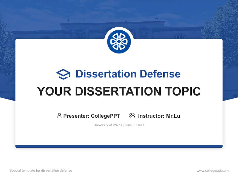 University of Wales Graduation Thesis Defense PPT Template4:3 ratio PPT effect preview image7