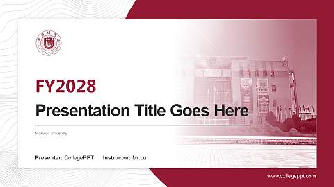 Mokwon University Academic Presentation/Research Findings Report PPT Template