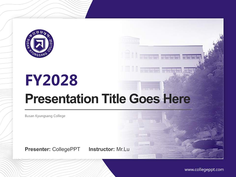 Busan Kyungsang College Academic Presentation/Research Findings Report PPT Template4:3 ratio PPT effect preview image5