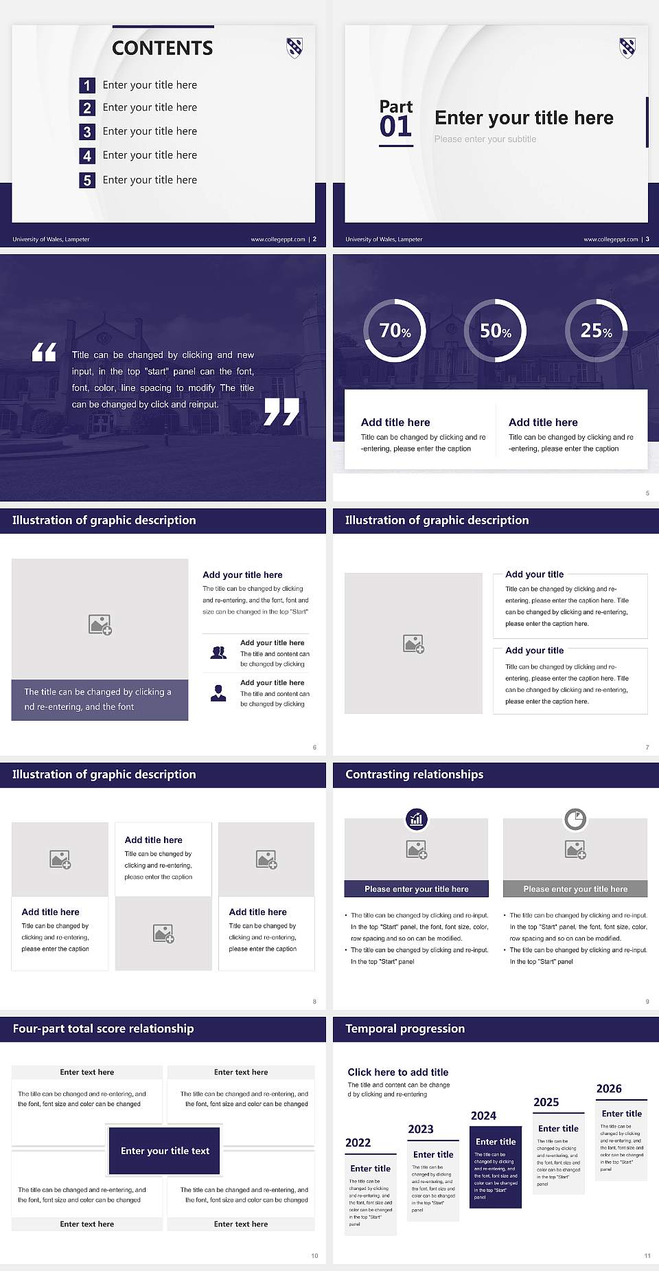 University of Wales, Lampeter Thesis Proposal/Graduation Defense PPT Template4:3 ratio PPT effect preview image2