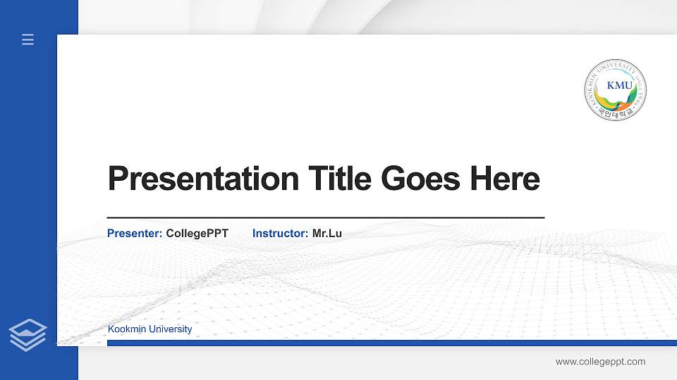 Kookmin University Thesis Proposal/Graduation Defense PPT Template16:9 ratio PPT effect preview image