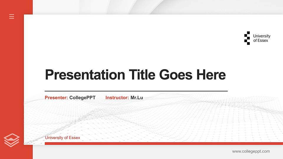 University of Essex Thesis Proposal/Graduation Defense PPT Template16:9 ratio PPT effect preview image