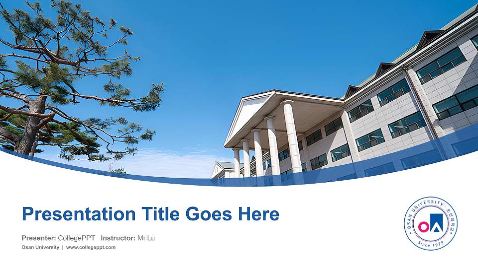 Osan University Course/Courseware Creation PPT Template16:9 ratio PPT effect preview image