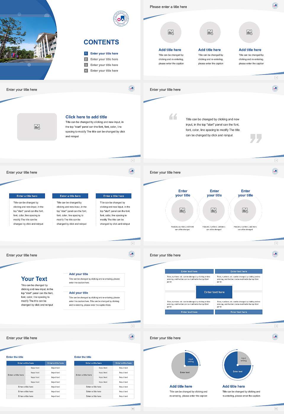 Osan University Course/Courseware Creation PPT Template16:9 ratio PPT effect preview image2