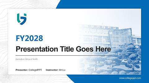 Gyeongbuk College of Health Academic Presentation/Research Findings Report PPT Template