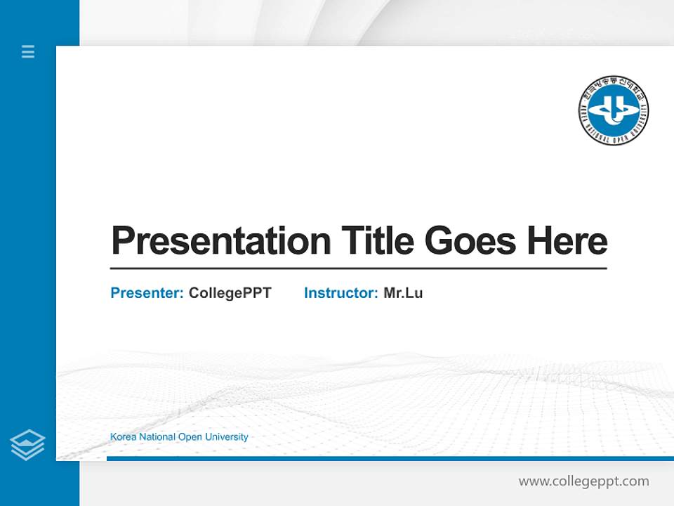 Korea National Open University Thesis Proposal/Graduation Defense PPT Template4:3 ratio PPT effect preview image5