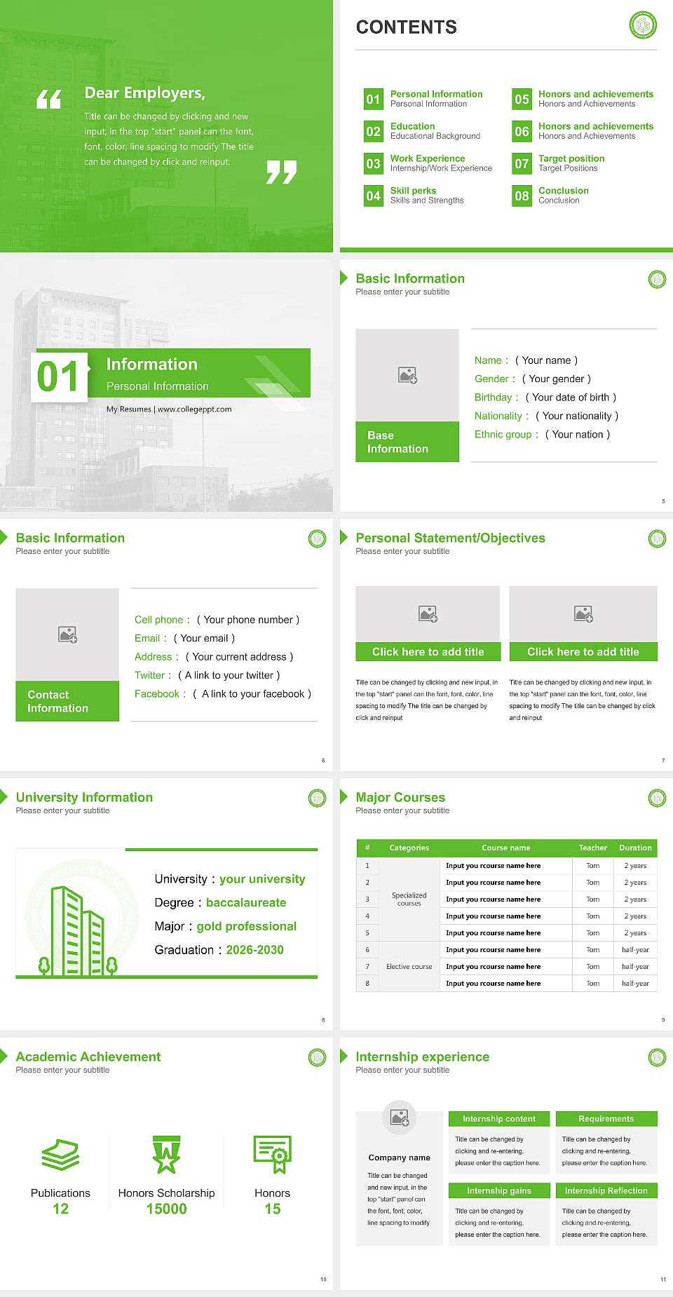 Gyeonggi University of Science and Technology Resume PPT Template4:3 ratio PPT effect preview image2