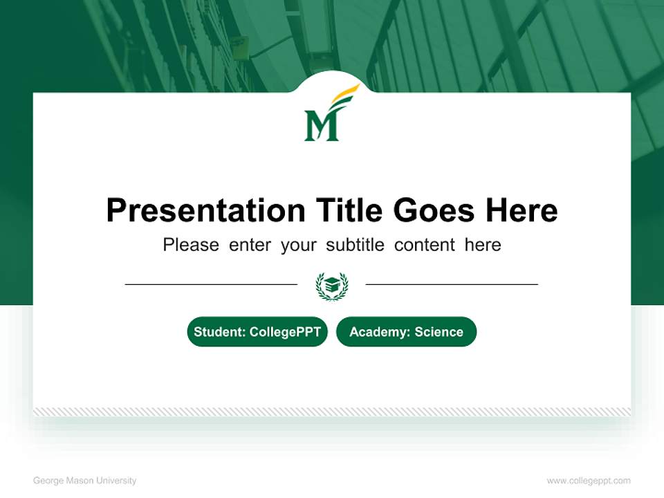 George Mason University National Scholarship Defense PPT Template4:3 ratio PPT effect preview image4