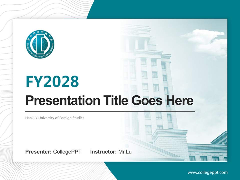 Hankuk University of Foreign Studies Academic Presentation/Research Findings Report PPT Template4:3 ratio PPT effect preview image5