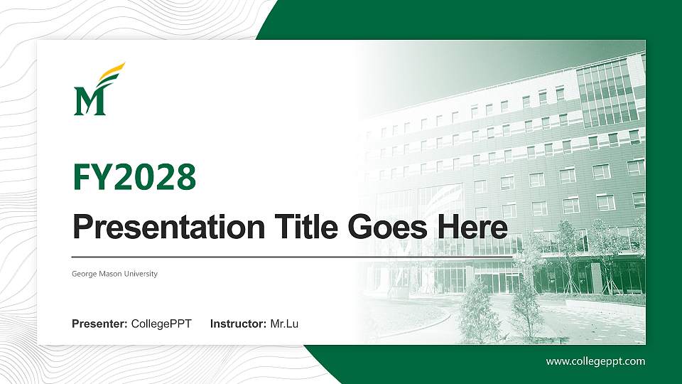 George Mason University Academic Presentation/Research Findings Report PPT Template16:9 ratio PPT effect preview image