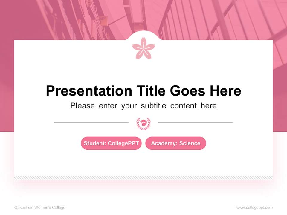 Gakushuin Women’s College National Scholarship Defense PPT Template4:3 ratio PPT effect preview image4