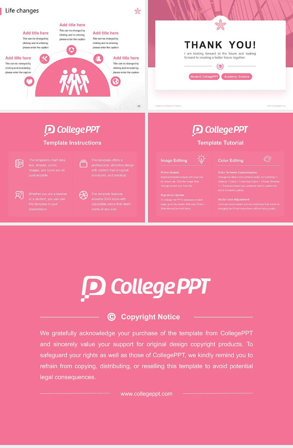 Gakushuin Women’s College National Scholarship Defense PPT Template4:3 ratio PPT effect preview image4